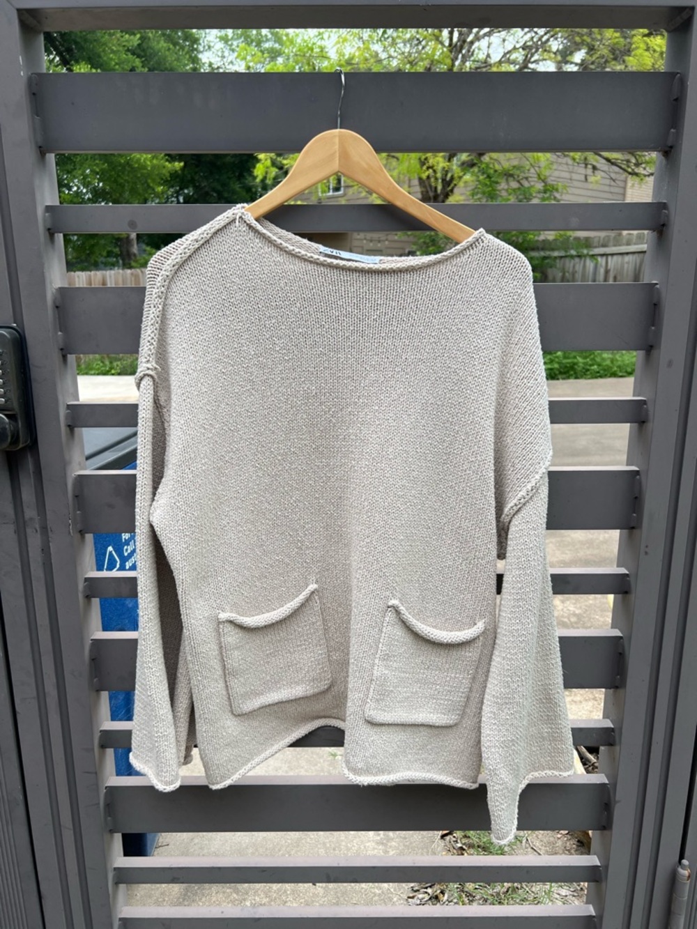 Zara Textured Knit Sweater – Oatmeal / Cream – XS/S (Oversized Fit)